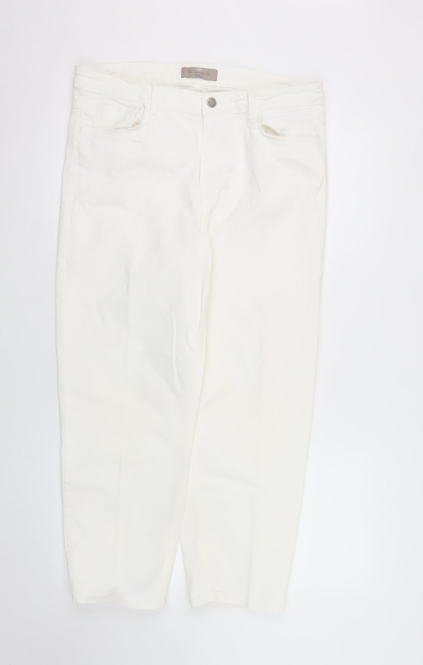 Paul Costelloe Living Women's Ivory Straight Jeans Size 16