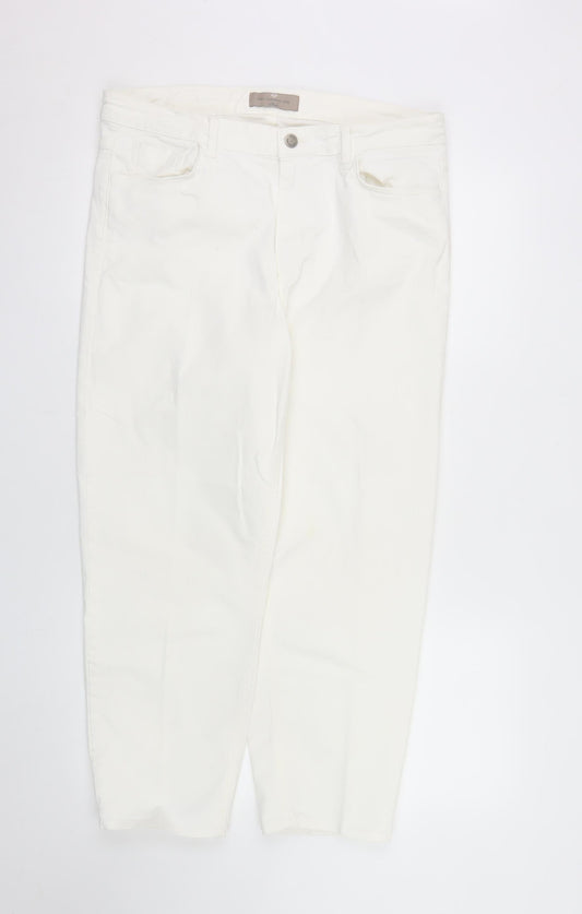 Paul Costelloe Living Women's Ivory Straight Jeans Size 16