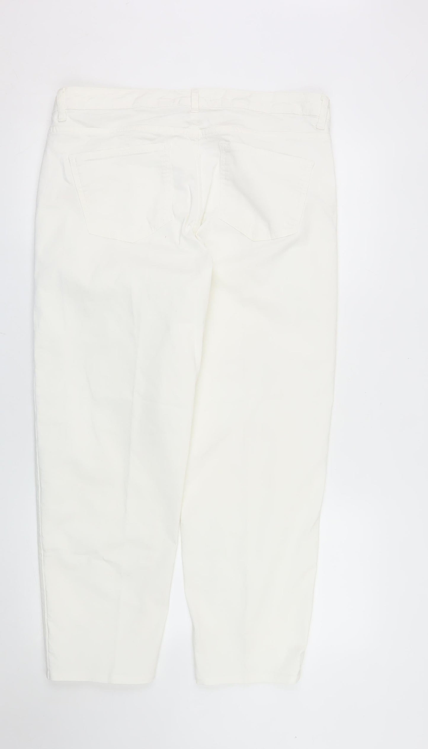 Paul Costelloe Living Women's Ivory Straight Jeans Size 16