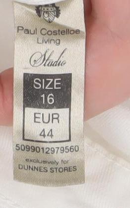 Paul Costelloe Living Women's Ivory Straight Jeans Size 16