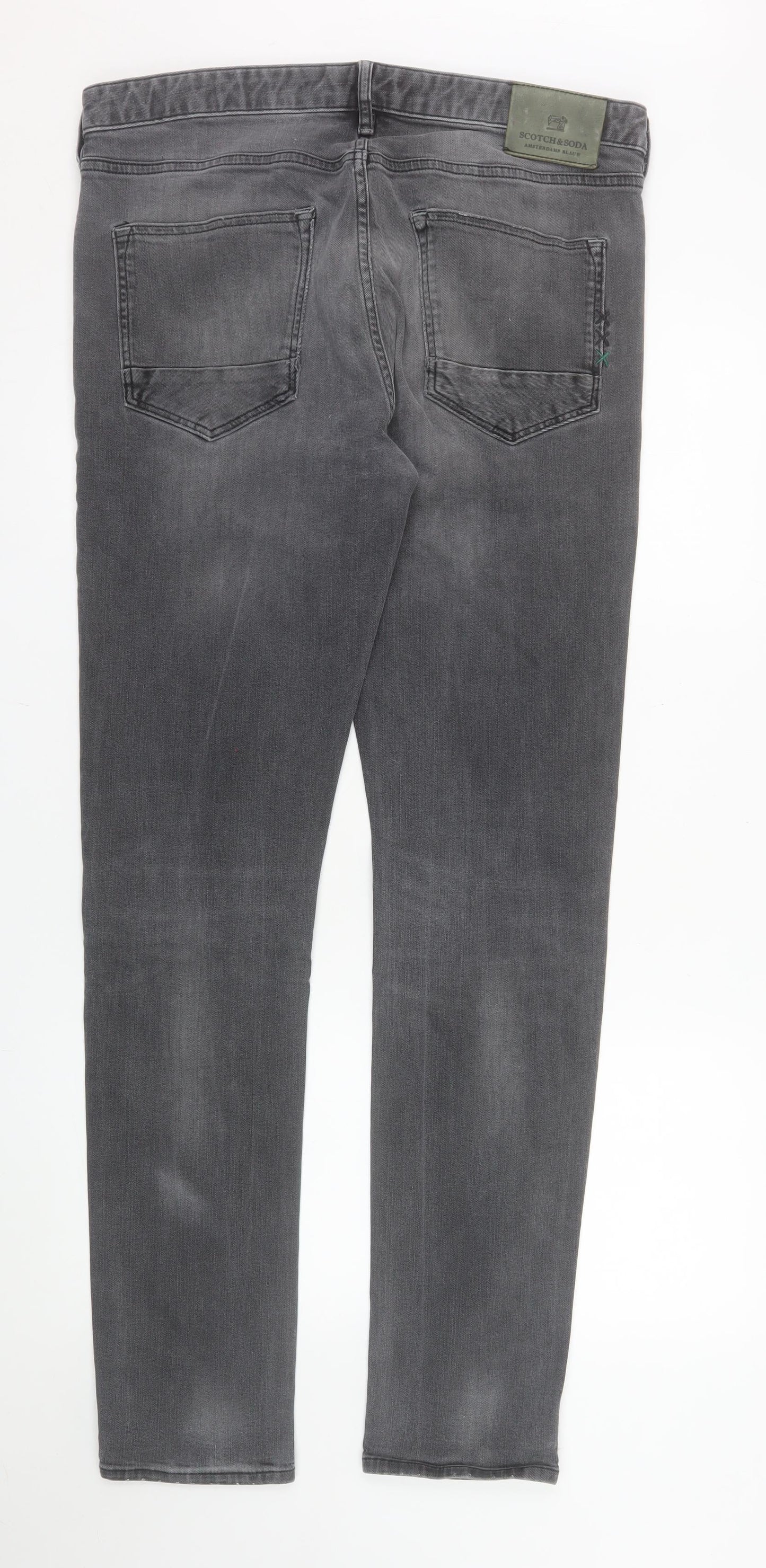 Scotch & Soda Mens Grey Slim Straight Jeans W34 L34 Denim