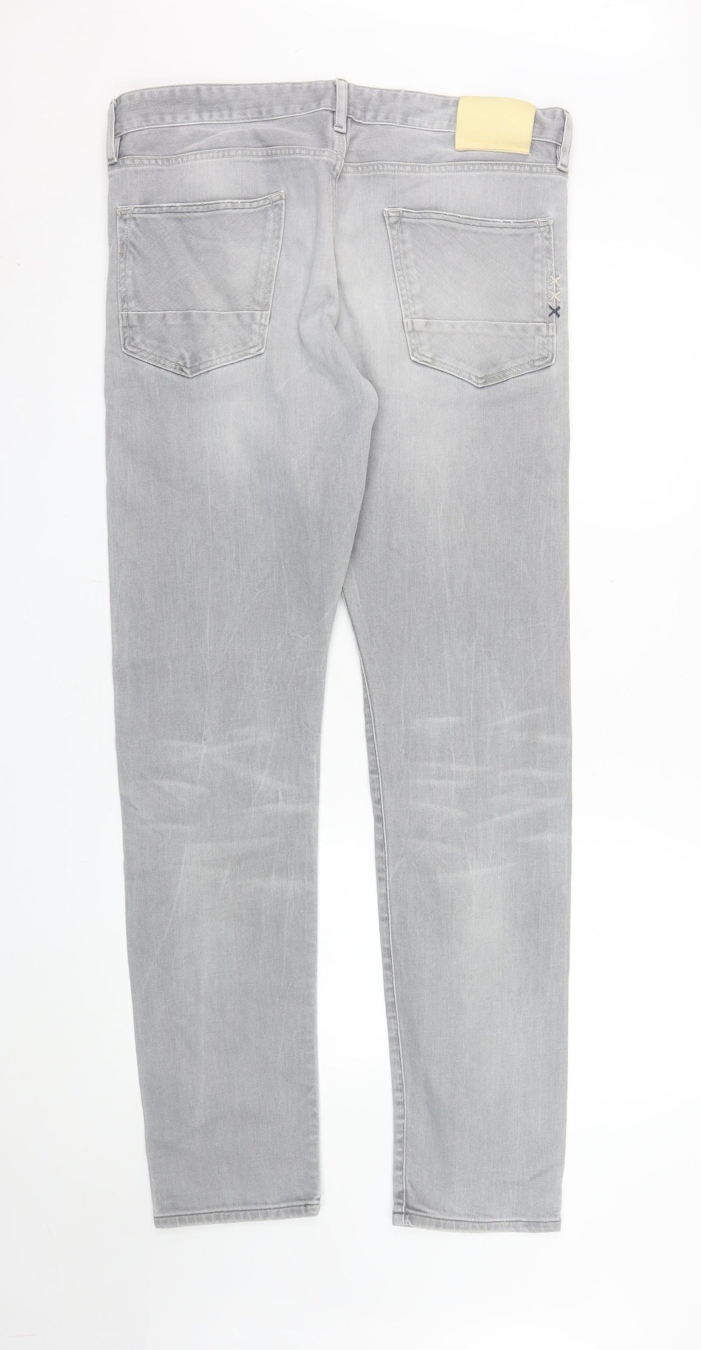 Scotch & Soda Men's Grey Slim Fit Straight Jeans W34 L34
