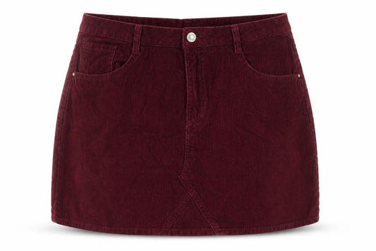 Denim Co Womens Red Corduroy A-Line Skirt UK 14 Short Casual