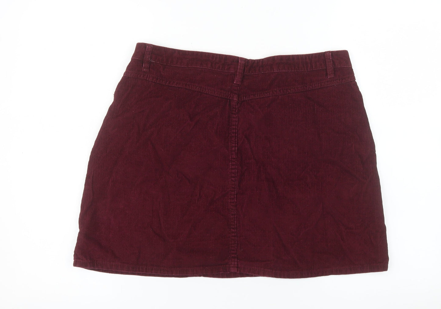 Denim Co Womens Red Corduroy A-Line Skirt UK 14 Short Casual