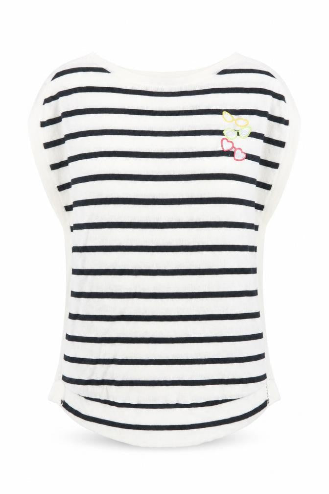 Next Womens White Striped Boat Neck Pullover Jumper XS