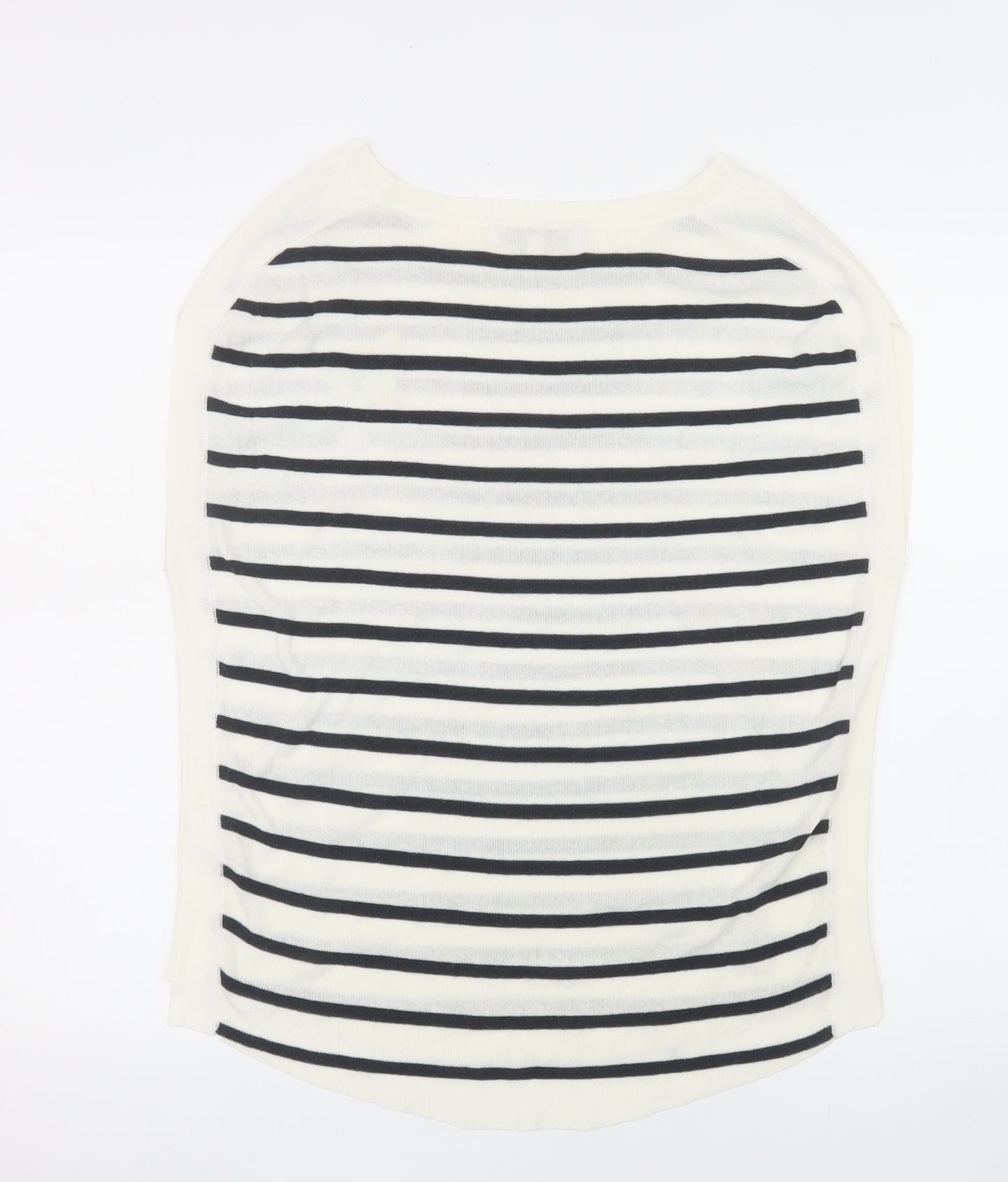 Next Womens White Striped Boat Neck Pullover Jumper XS