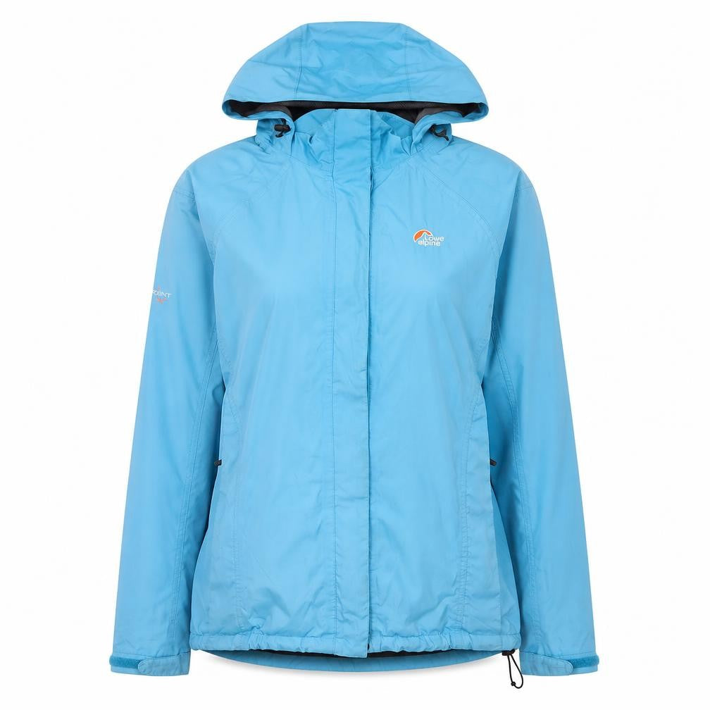 Lowe Alpine Women Blue Waterproof Hooded Rain Jacket L