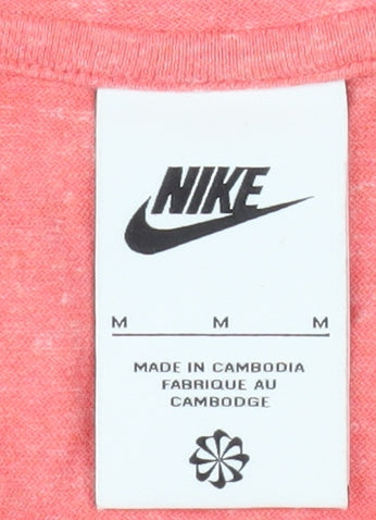 Nike Womens Pink Full Zip Hoodie Jacket Size M Cotton Lightweight