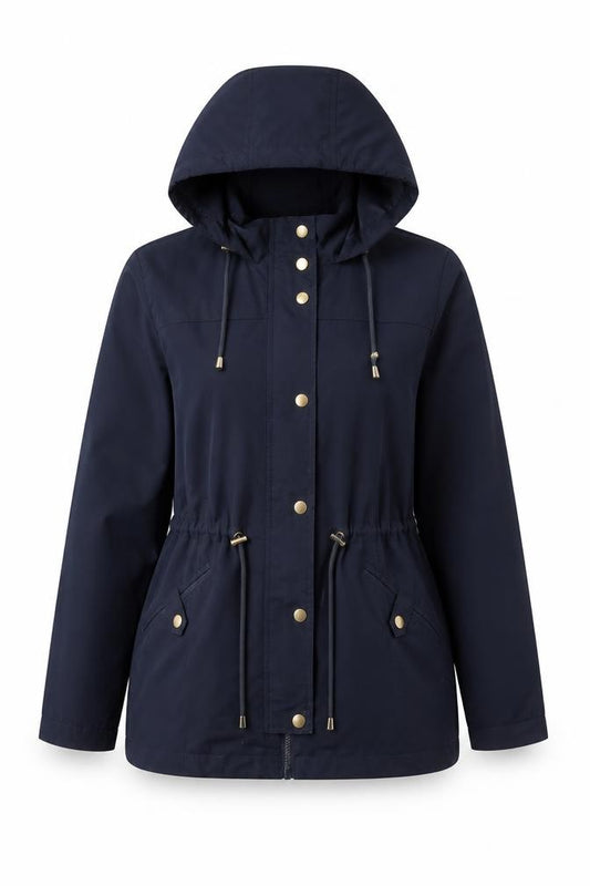 Vero Moda Women's Blue Parka Jacket M Hooded Mid-Length Coat