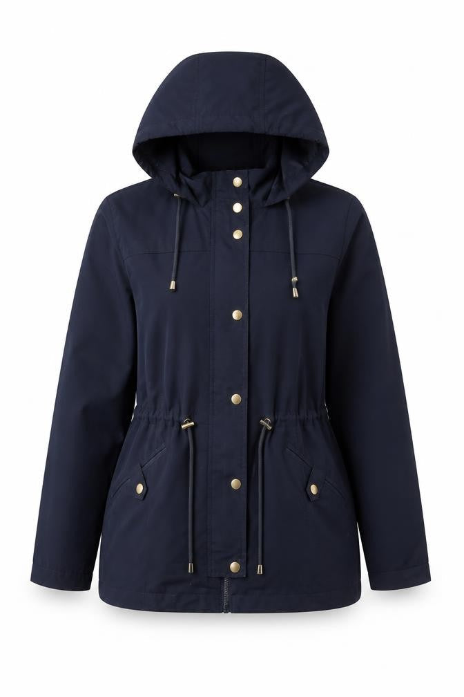 Vero Moda Women's Blue Parka Jacket M Hooded Mid-Length Coat