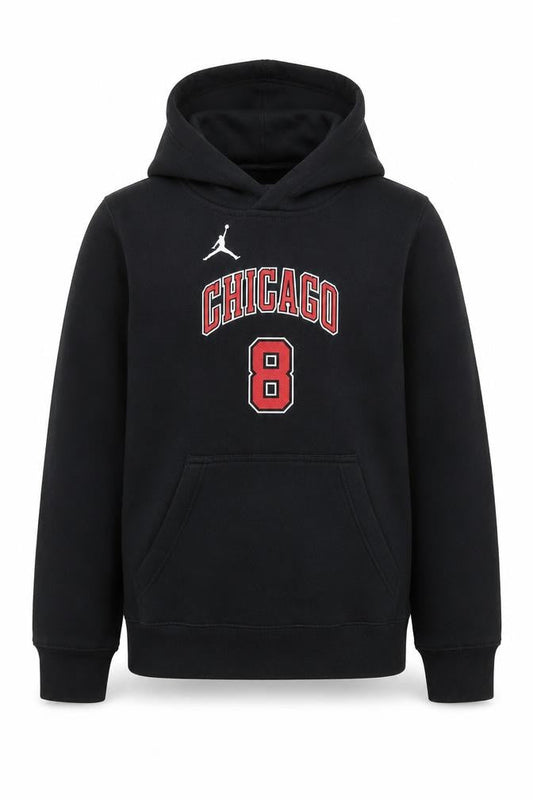 Nike Boys Black Chicago Bulls Lavine 8 Pullover Hoodie Size M 10-12