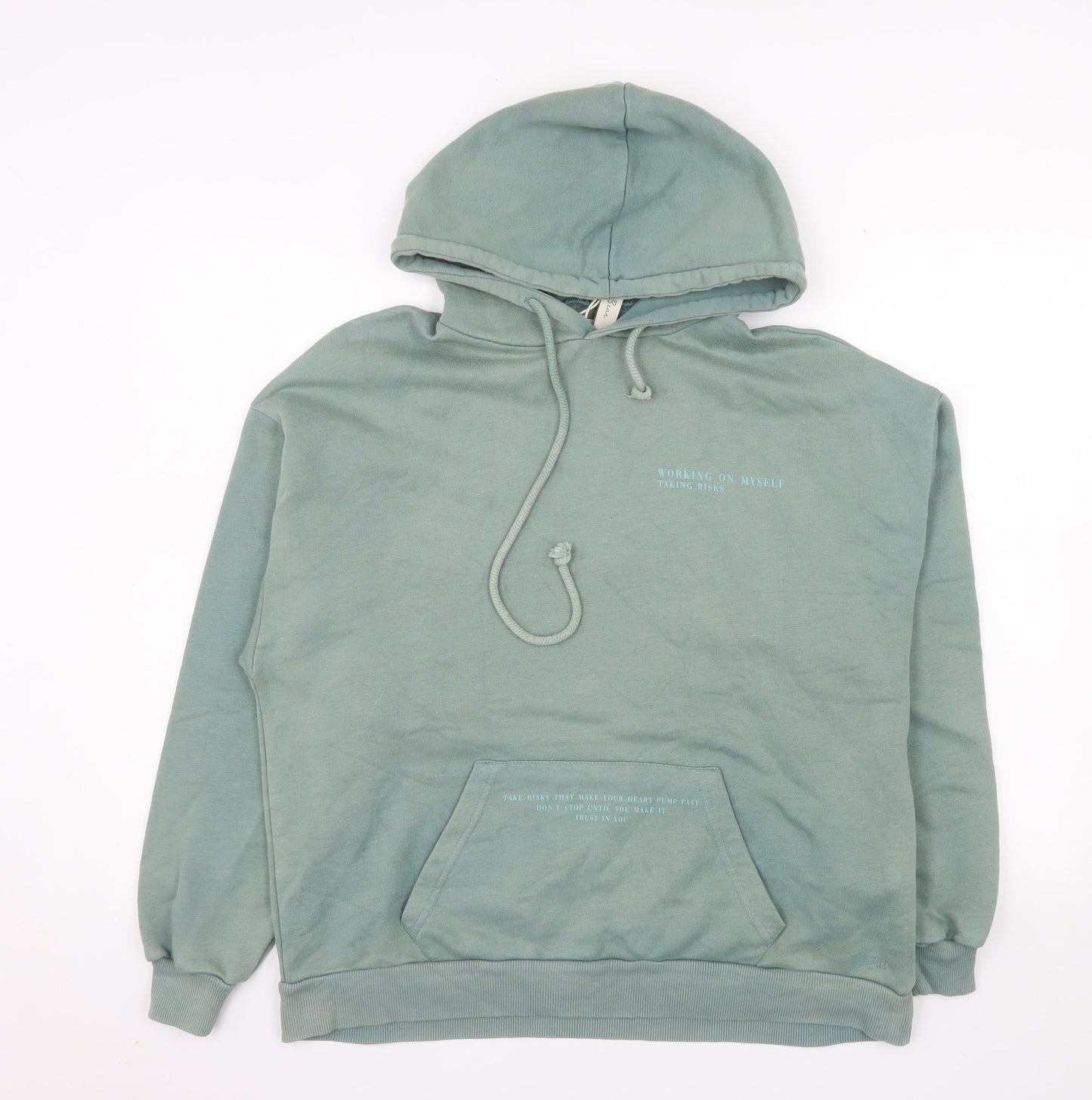 Pull Women’s Green Pullover Hoodie Size S Cotton Blend Casual