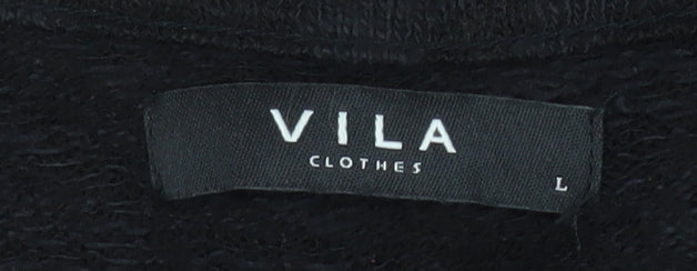 Vila Women’s Black Animal Print Long Coatigan Size L