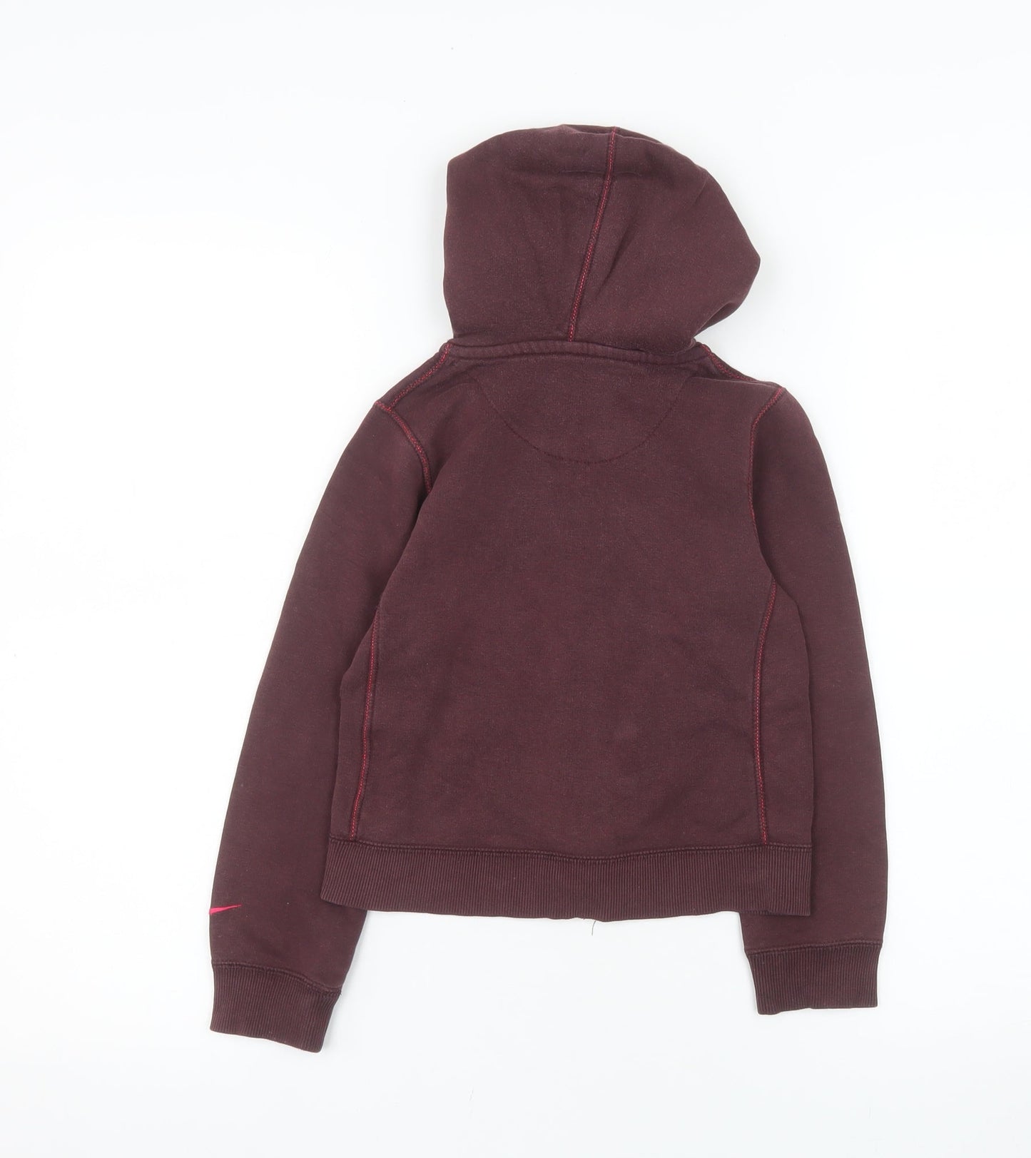 Nike Girls Brown Hooded Full Zip Fleece Jacket Size 6-7 Years