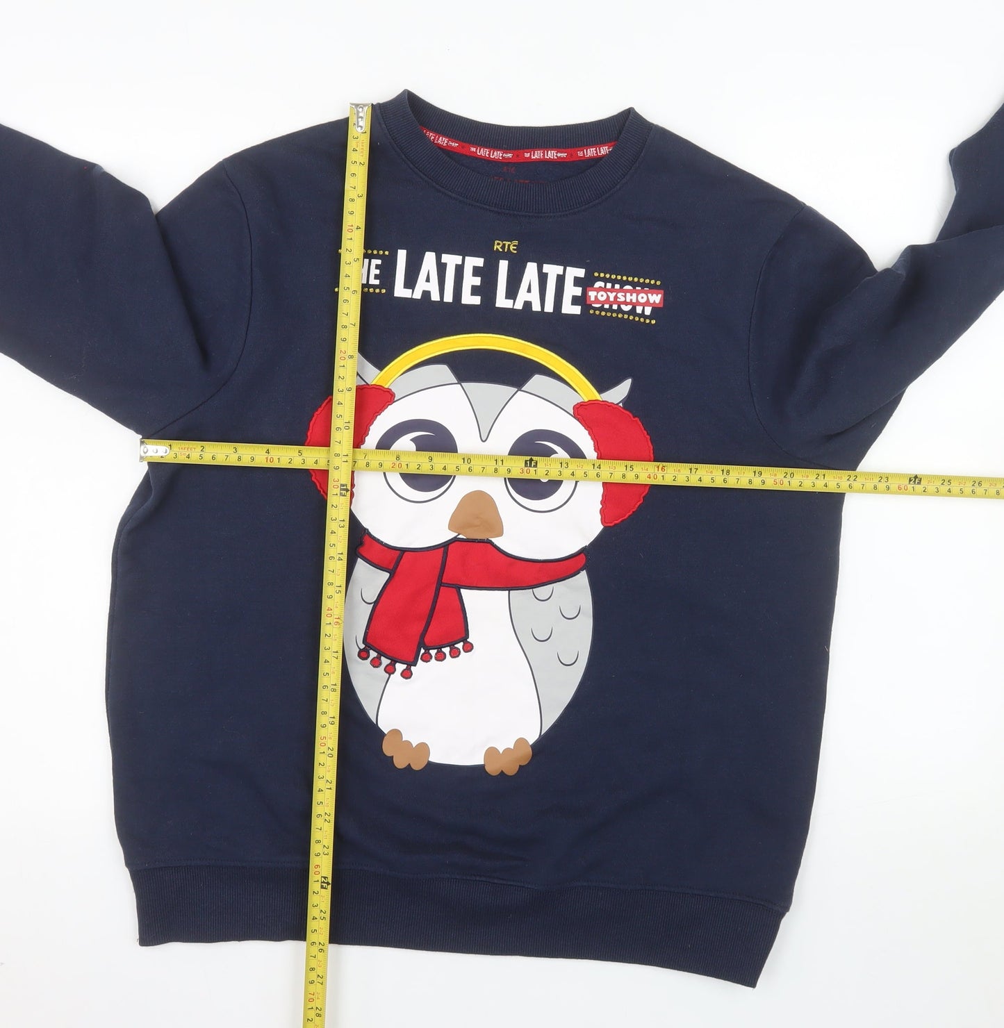 RTÉ The Late Late Toy Show Navy Sweatshirt L Women's Christmas Owl