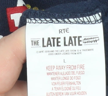 RTÉ The Late Late Toy Show Navy Sweatshirt L Women's Christmas Owl