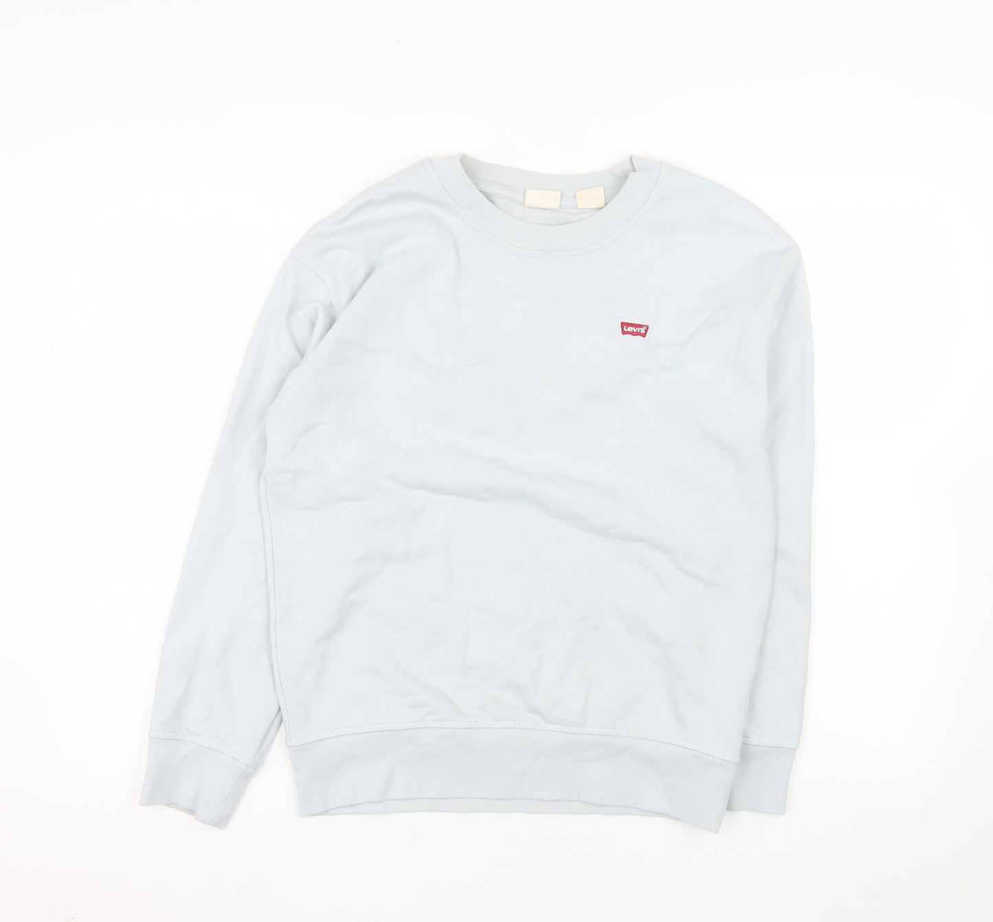 Levi's Women Blue Crew Neck Cotton Pullover Sweatshirt XS