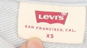 Levi's Women Blue Crew Neck Cotton Pullover Sweatshirt XS