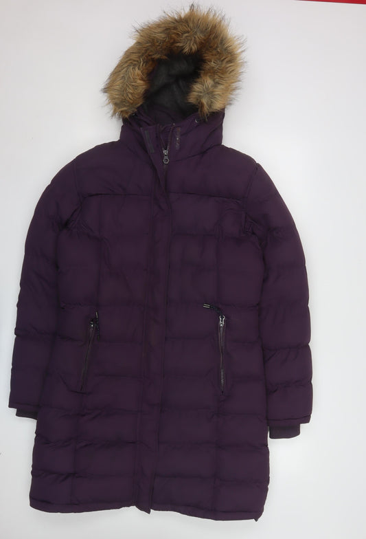 Tog Twenty Four Women's Purple Long Hooded Puffer Coat Size 12