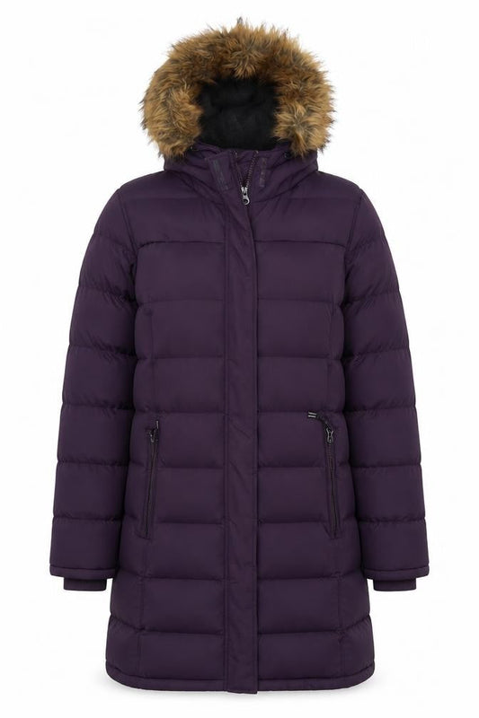 Tog Twenty Four Women's Purple Long Hooded Puffer Coat Size 12
