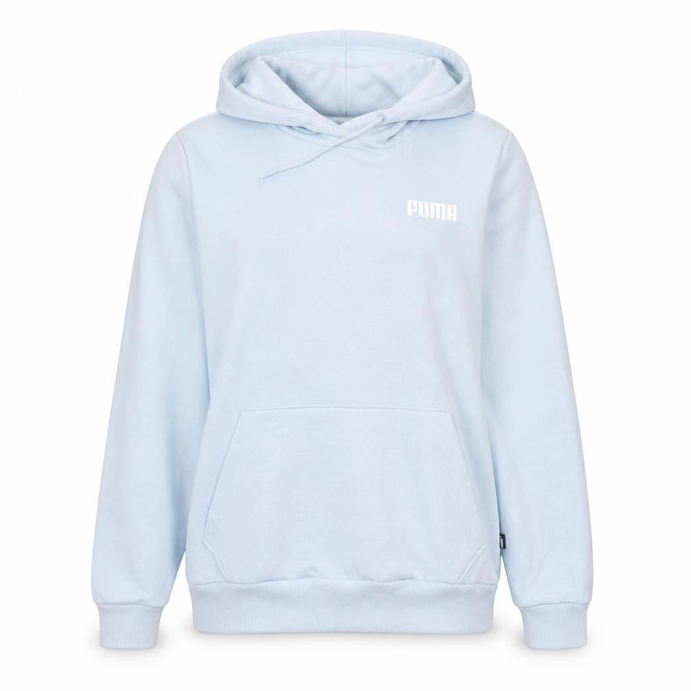 Puma Women Blue Pullover Hoodie Medium Cotton Blend Casual