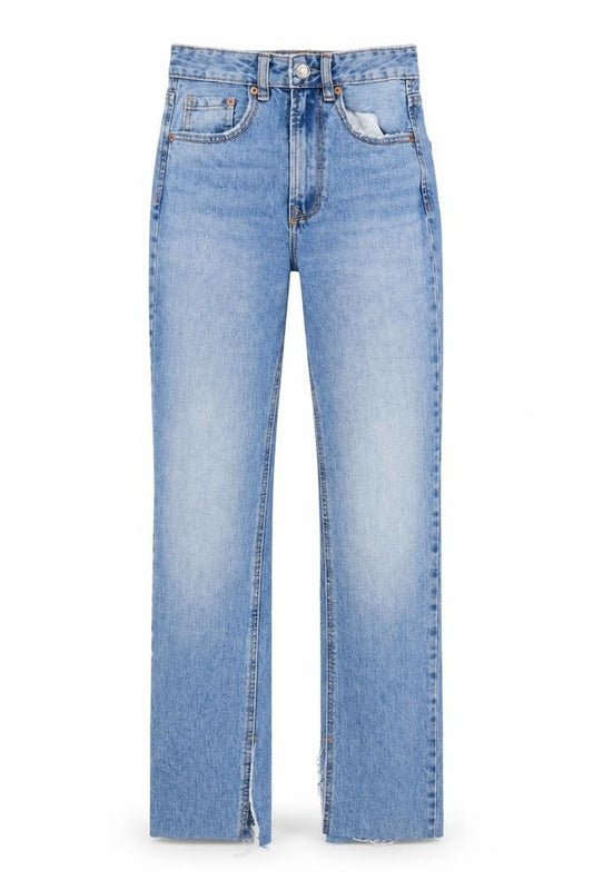 Stradivarius Women’s Blue Straight High Rise Jeans Size UK 4