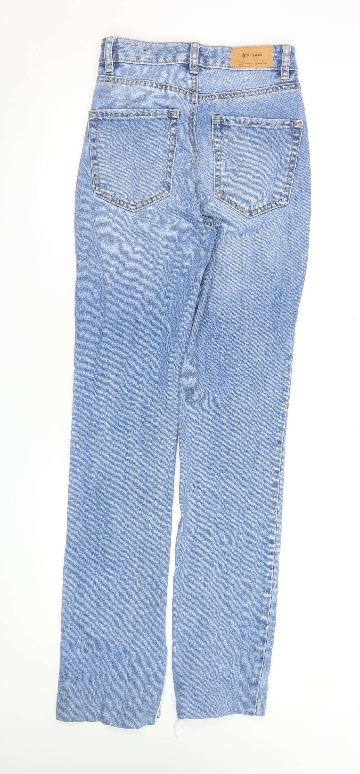 Stradivarius Women’s Blue Straight High Rise Jeans Size UK 4
