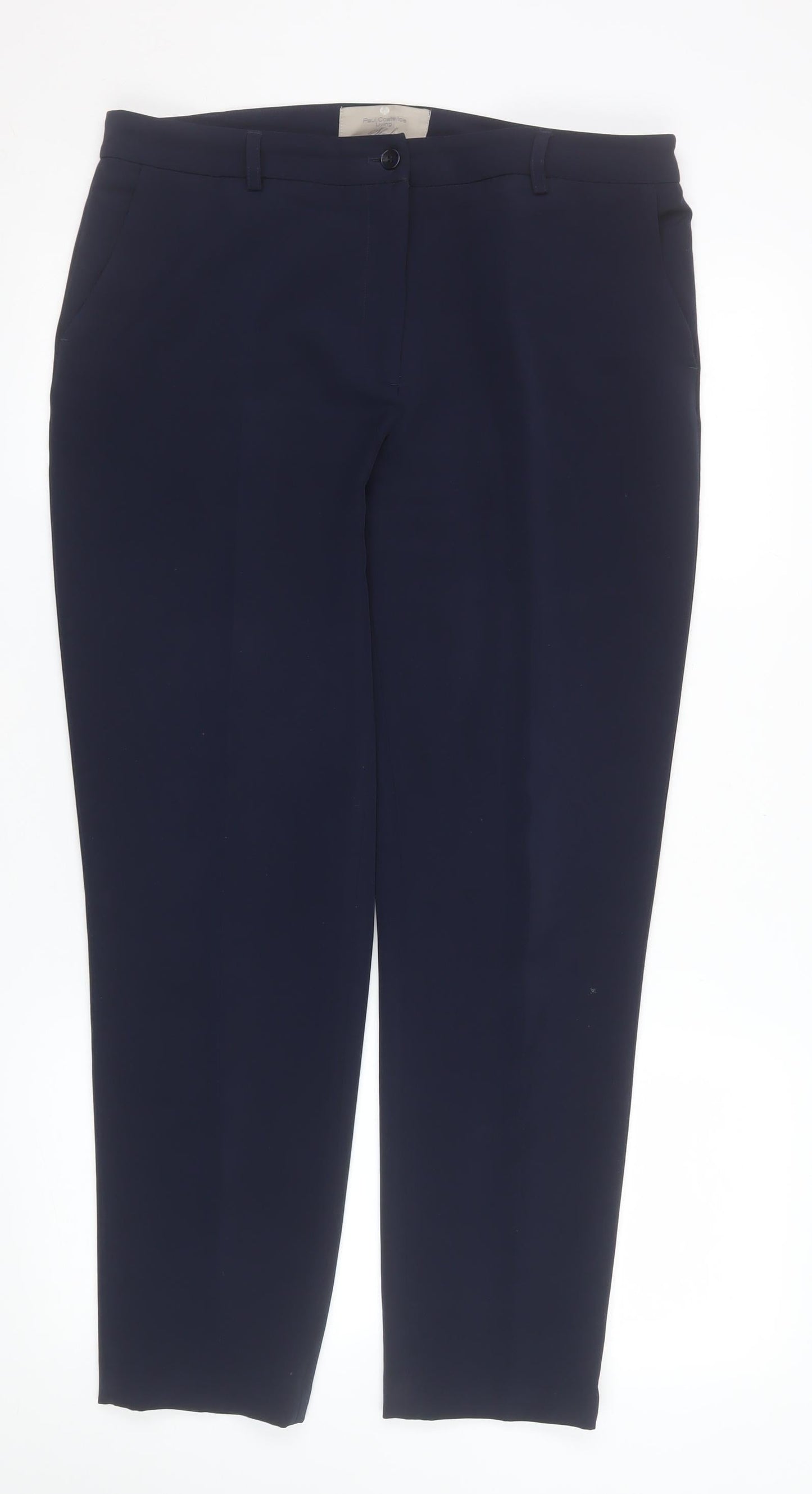 Paul Costelloe Living Studio Women's Navy Blue Size 14 Straight Leg Trousers