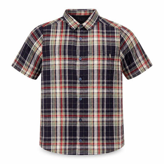 Mountain Warehouse Men's Multicoloured Plaid Short Sleeve Cotton Shirt S