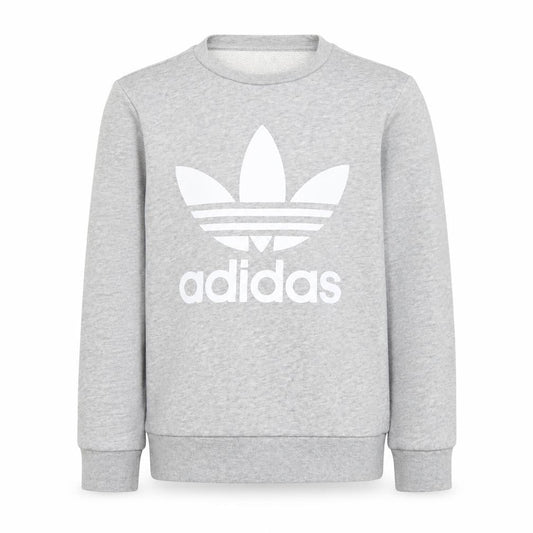 adidas Boys Grey 7-8 Years Pullover Crew Neck Logo Sweatshirt