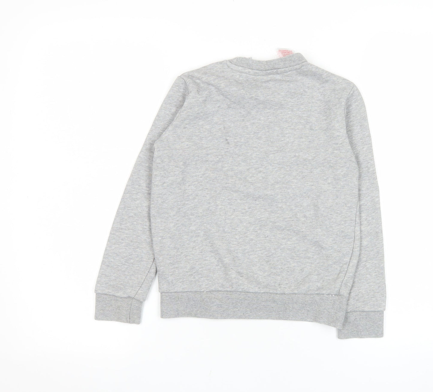 adidas Boys Grey 7-8 Years Pullover Crew Neck Logo Sweatshirt