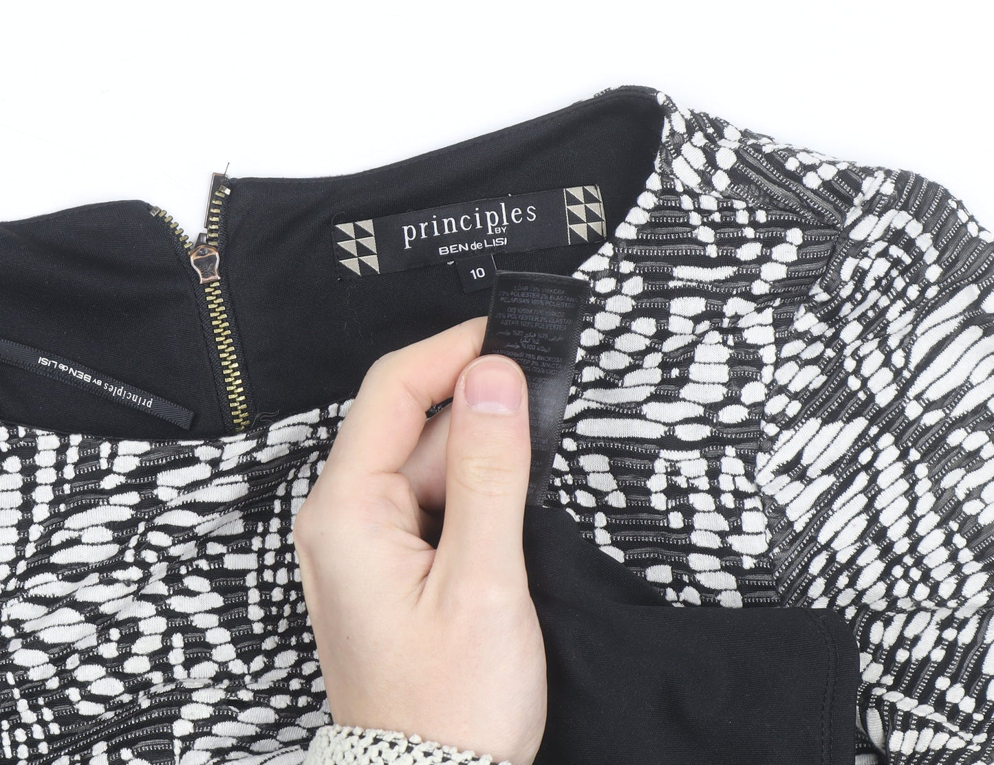 Principles by Ben de Lisi Women’s Black Floral Tunic Blouse Size 10