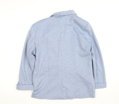 Close-up detail of Miss Selfridge Women Blue UK 16 Classic Open Front Blazer Jacket