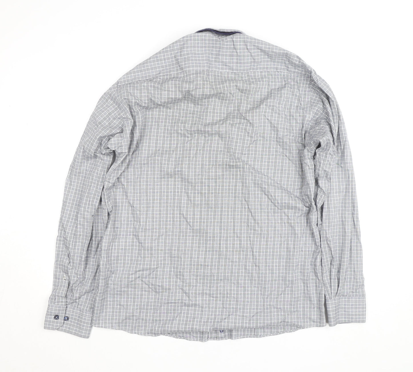 Hatico Essentials Men's Blue Check Regular Fit Long Sleeve Button-Up Shirt Size 17
