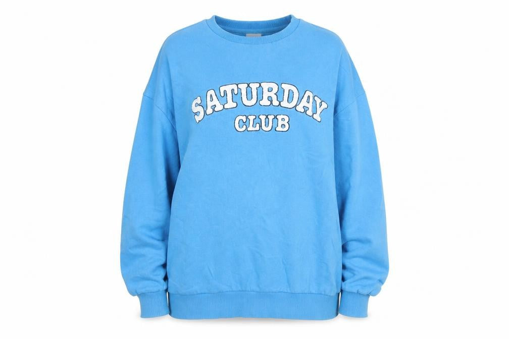 Lavida Women Blue Pullover Sweatshirt Large Crew Neck Casual