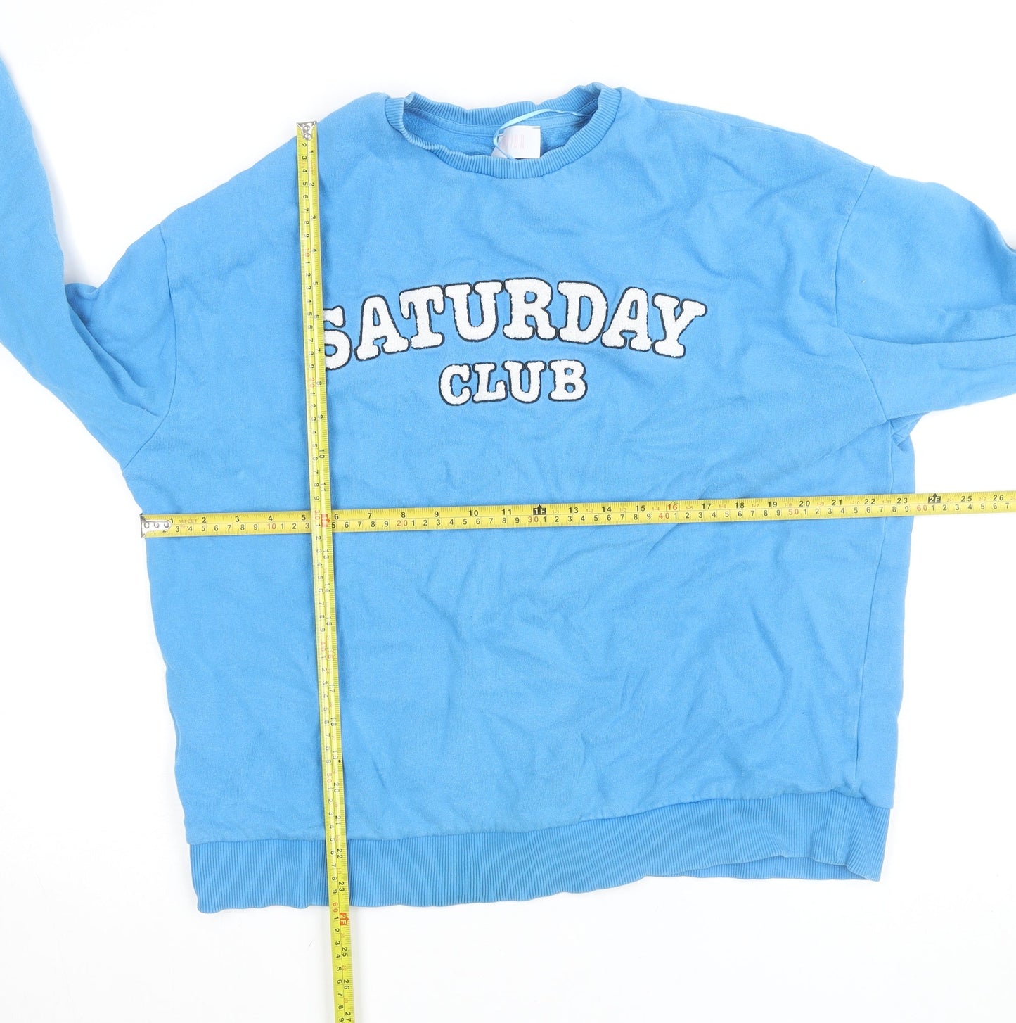 Lavida Women Blue Pullover Sweatshirt Large Crew Neck Casual