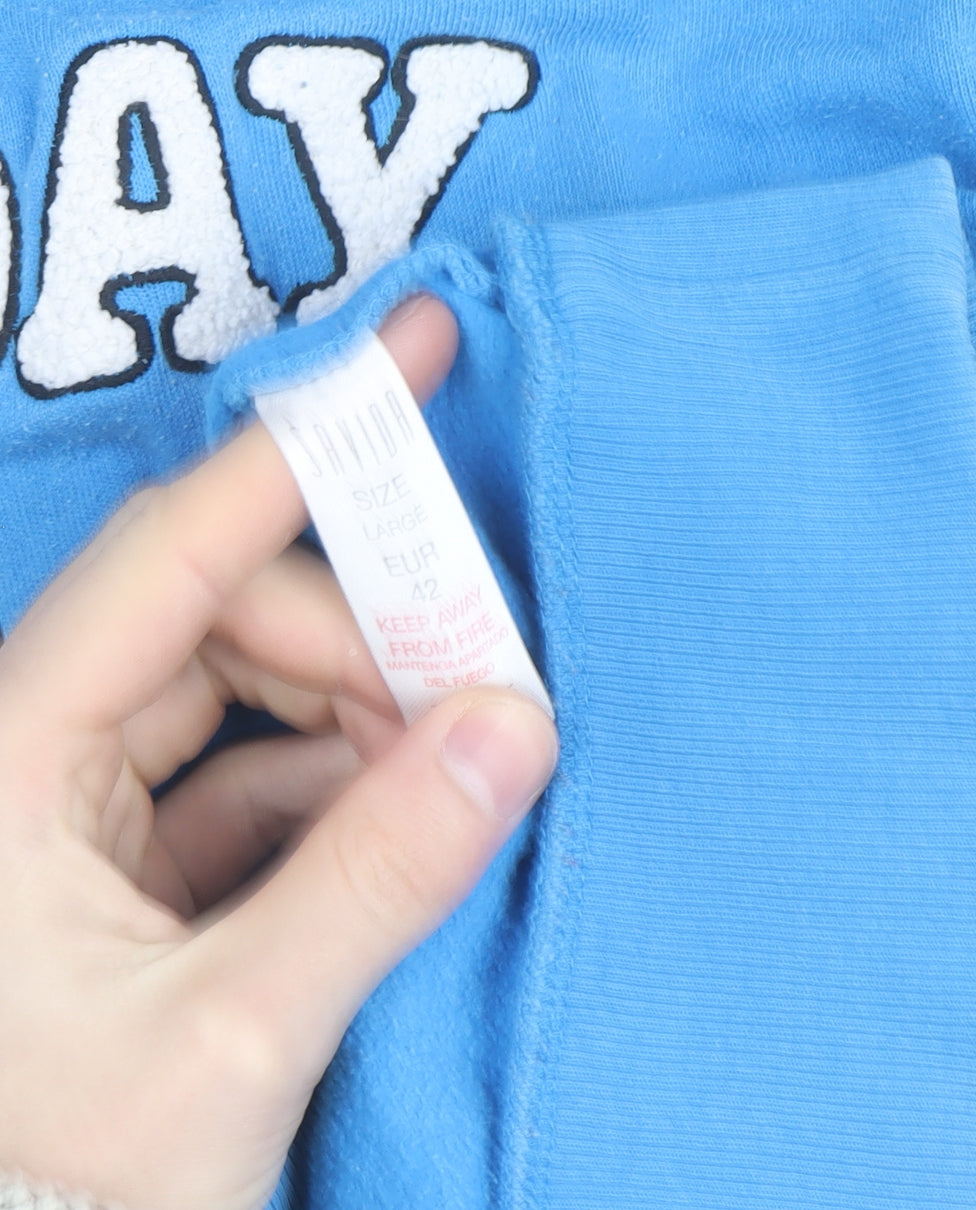 Lavida Women Blue Pullover Sweatshirt Large Crew Neck Casual