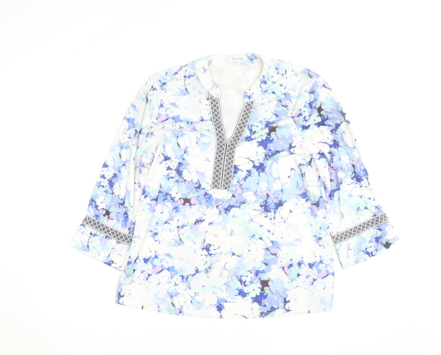 Tea Lane Women's Multicoloured Floral Tunic Blouse M