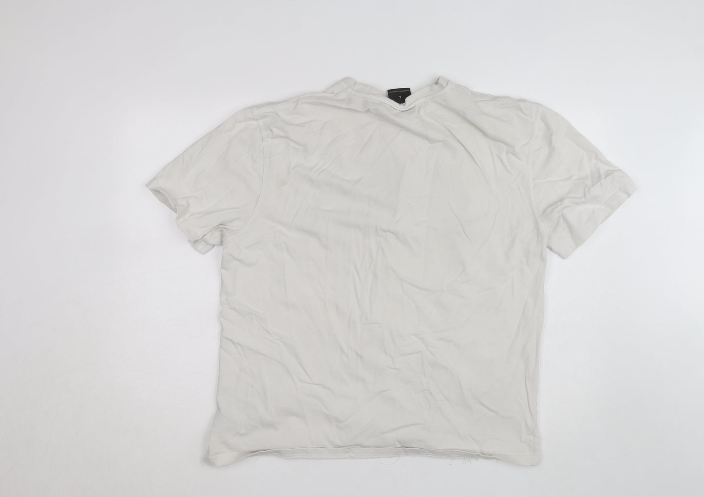 Hoodrich Men's White Graphic Logo T-Shirt Size L