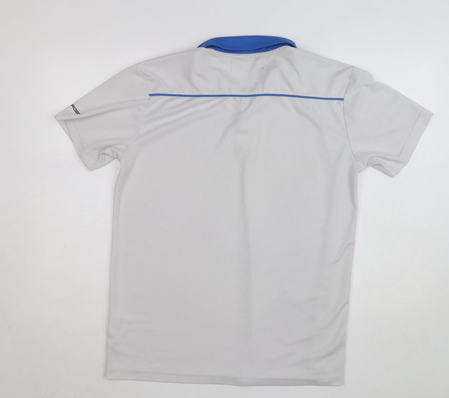 Benross Men's Grey Blue Golf Polo Shirt Size L Quick Dry Activewear