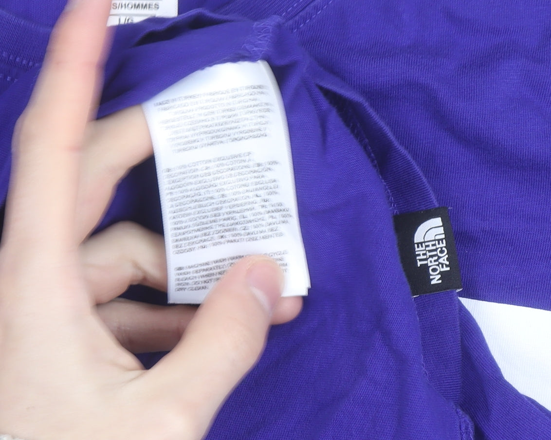 The North Face Men's Purple Cotton Crew Neck T-Shirt Size L