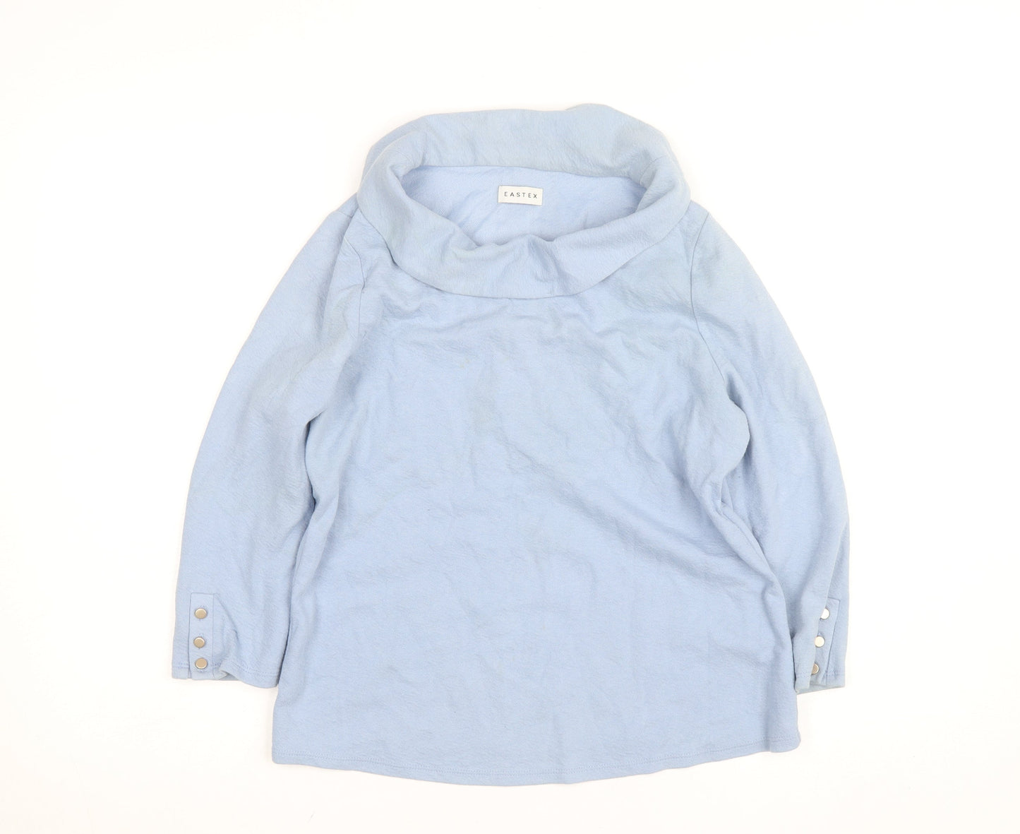 Eastex Women’s Blue Cowl Neck Cotton Jumper Size 10