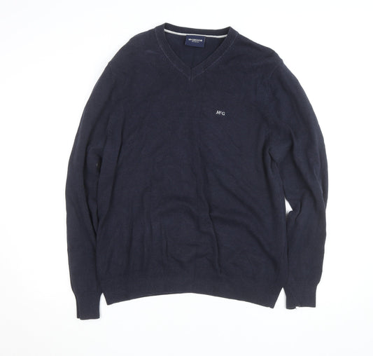 McGregor Men’s Blue V-Neck Cotton Blend Pullover Jumper L