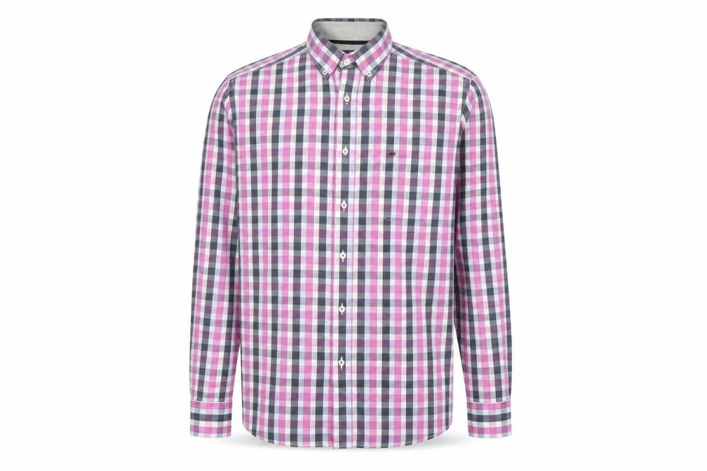 Casa Moda Men's Multicoloured Check Cotton Long Sleeve Shirt Size 16