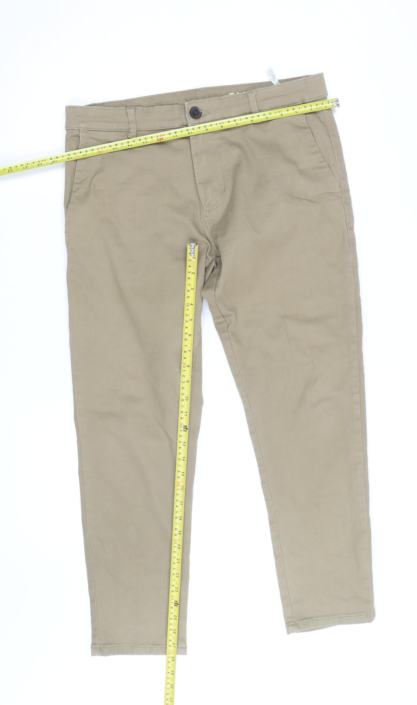 Dunnes Stores Men's Beige Chino Trousers 34W 29L Regular Fit