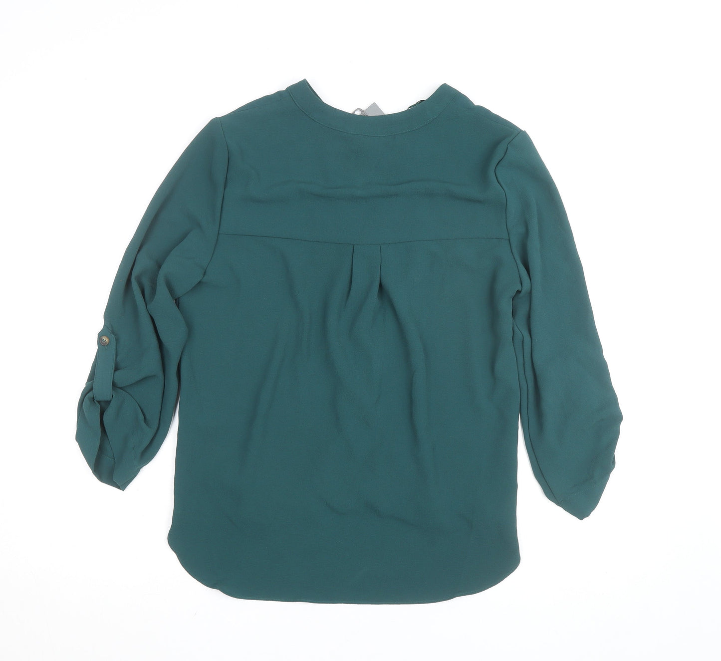 Principles Women’s Green V-Neck 3/4 Sleeve Tunic Blouse Size 10