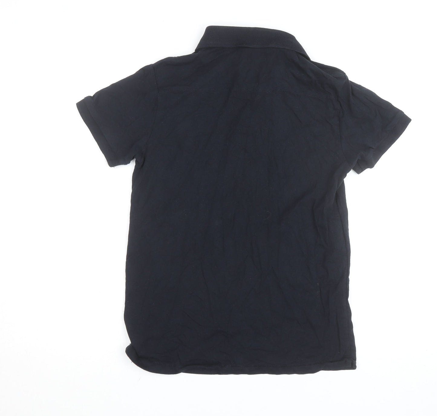 French Connection Men's Black Cotton Polo Shirt Size S