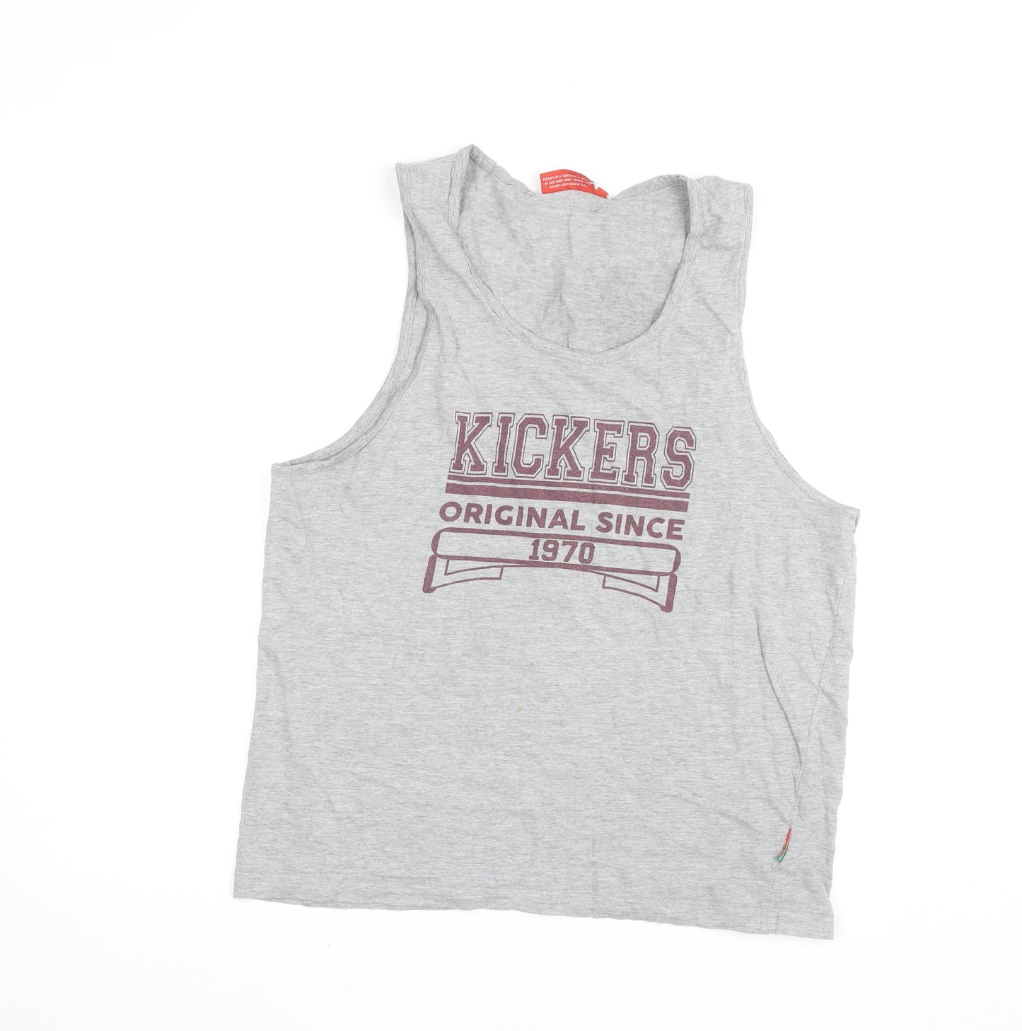 Kickers Men's Grey Tank Top M Graphic Print Activewear Vest