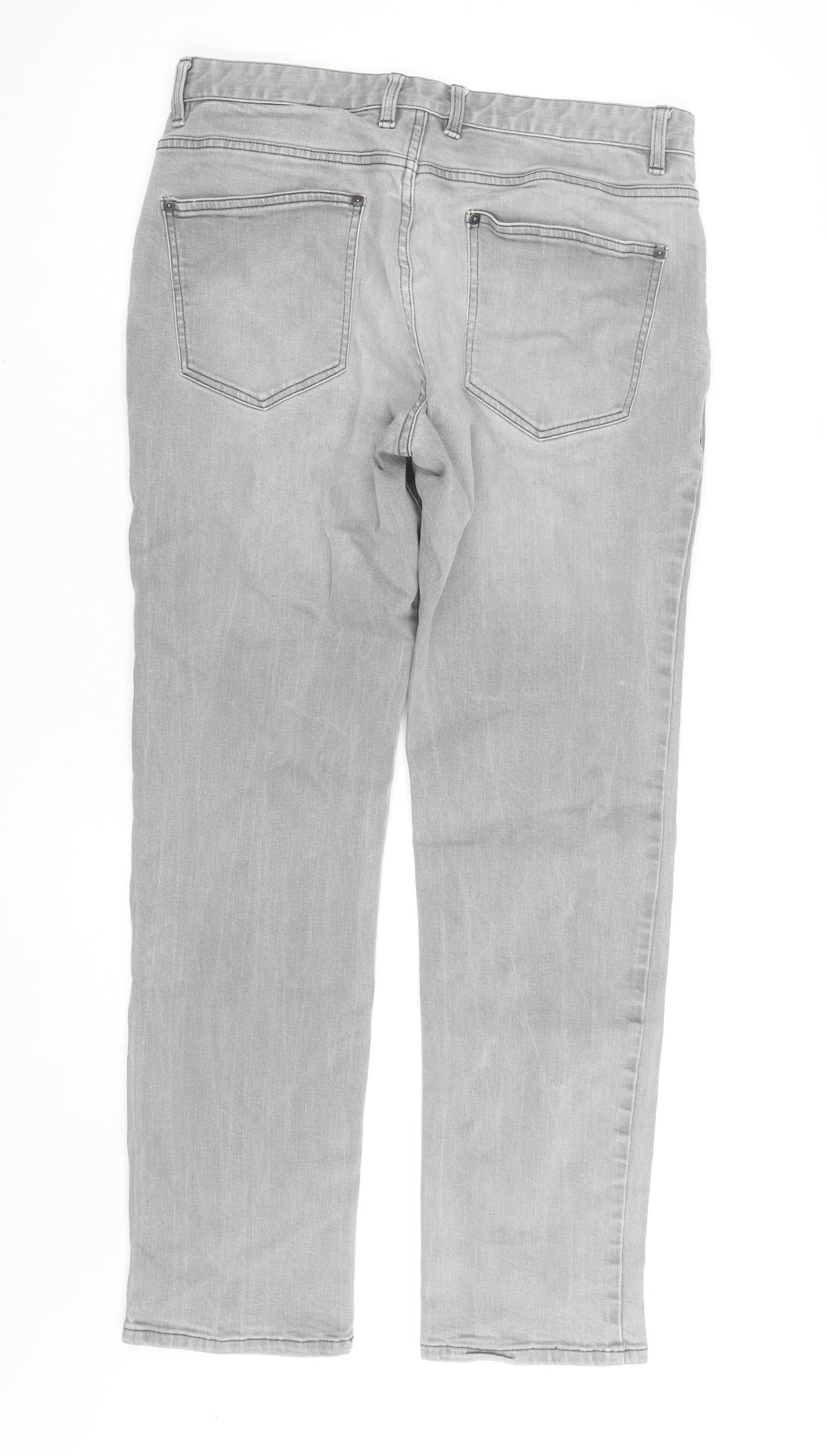 Next Women’s Grey Straight Leg Stretch Denim Jeans Size 34R