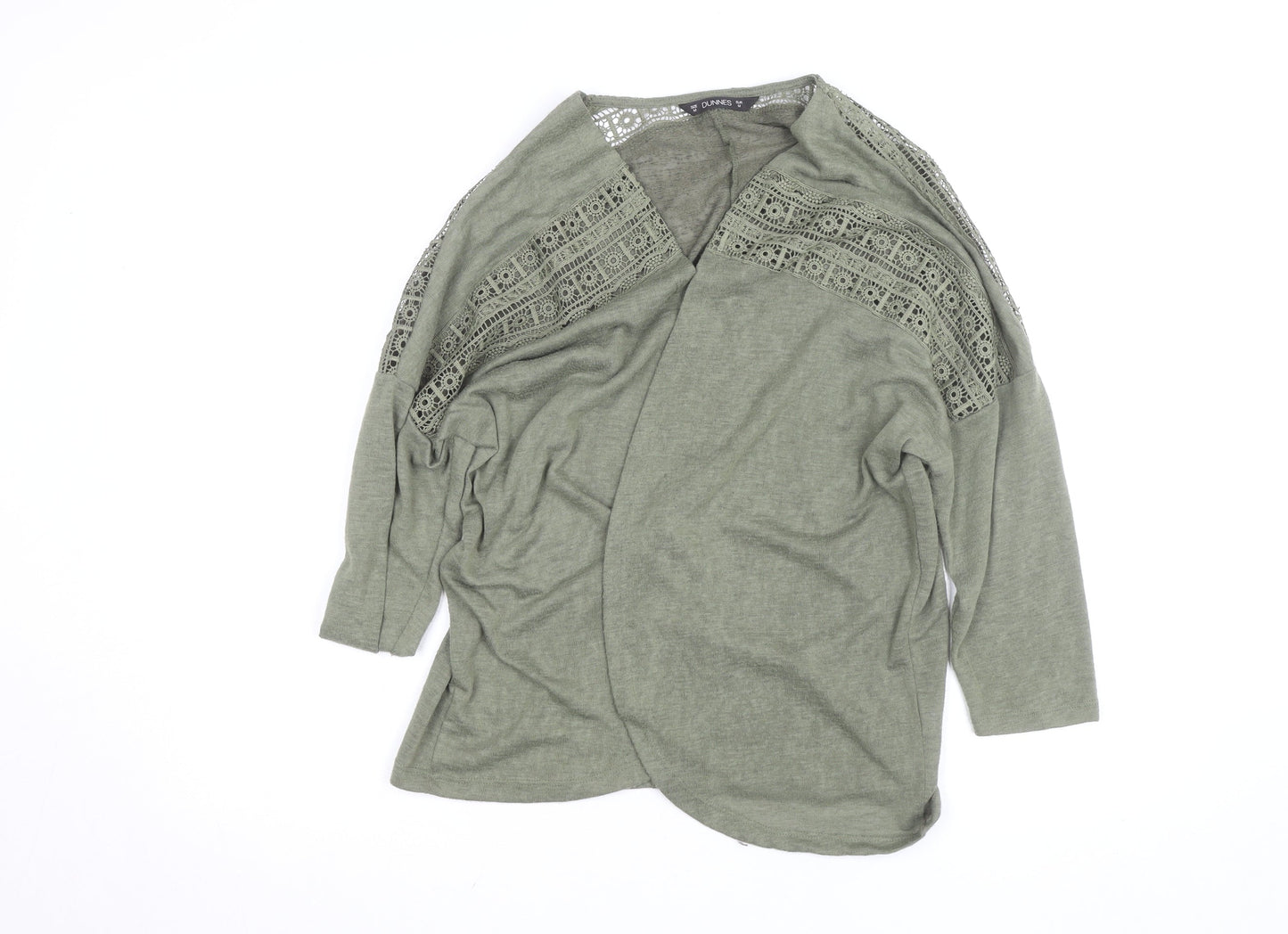 Dunnes Women’s Green Crochet Detail Kimono Blouse M